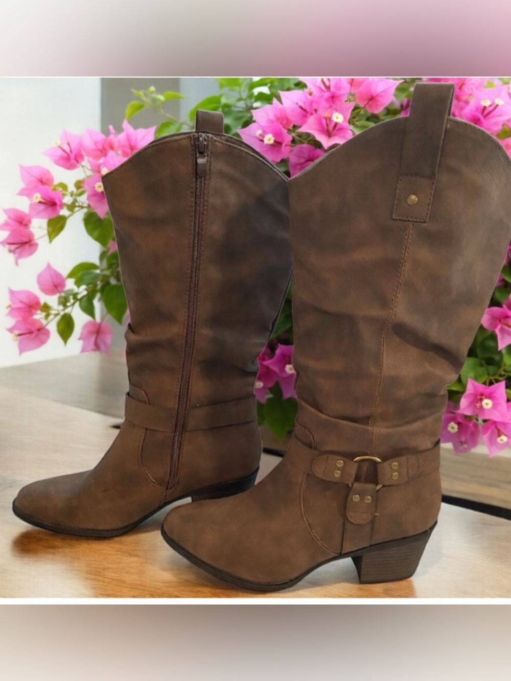 Camden Layne Brown Heeled Boots - Picture 2 of 5
